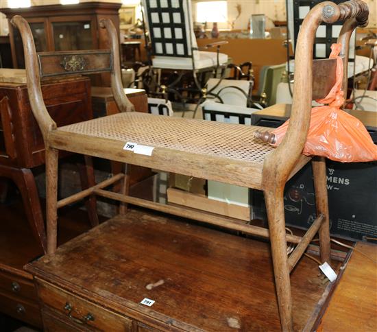 Duet Stool with caned seat